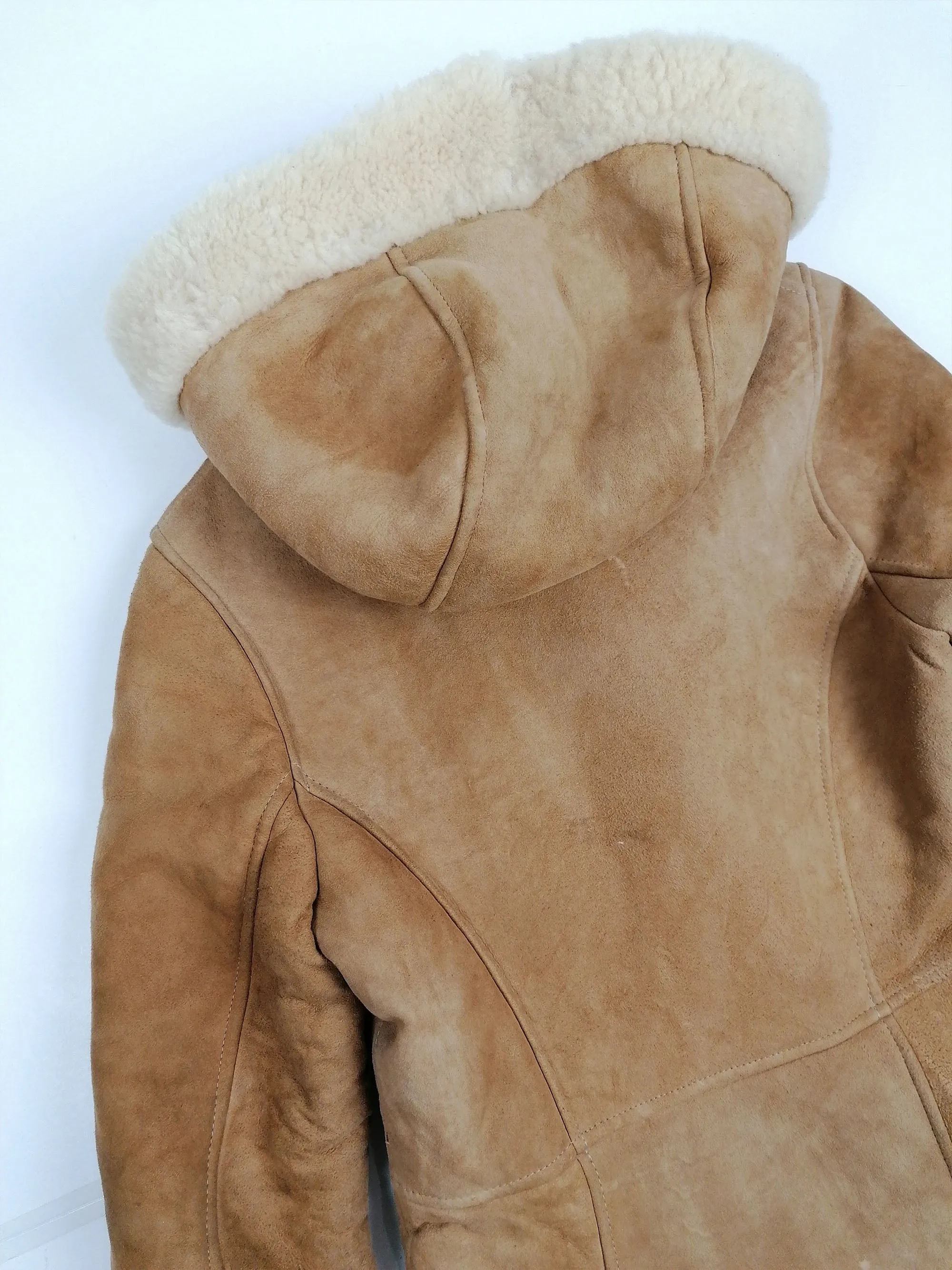 Vintage 70s-80s Penny Lane Faux Shearling Hooded Coat - XXS/XS