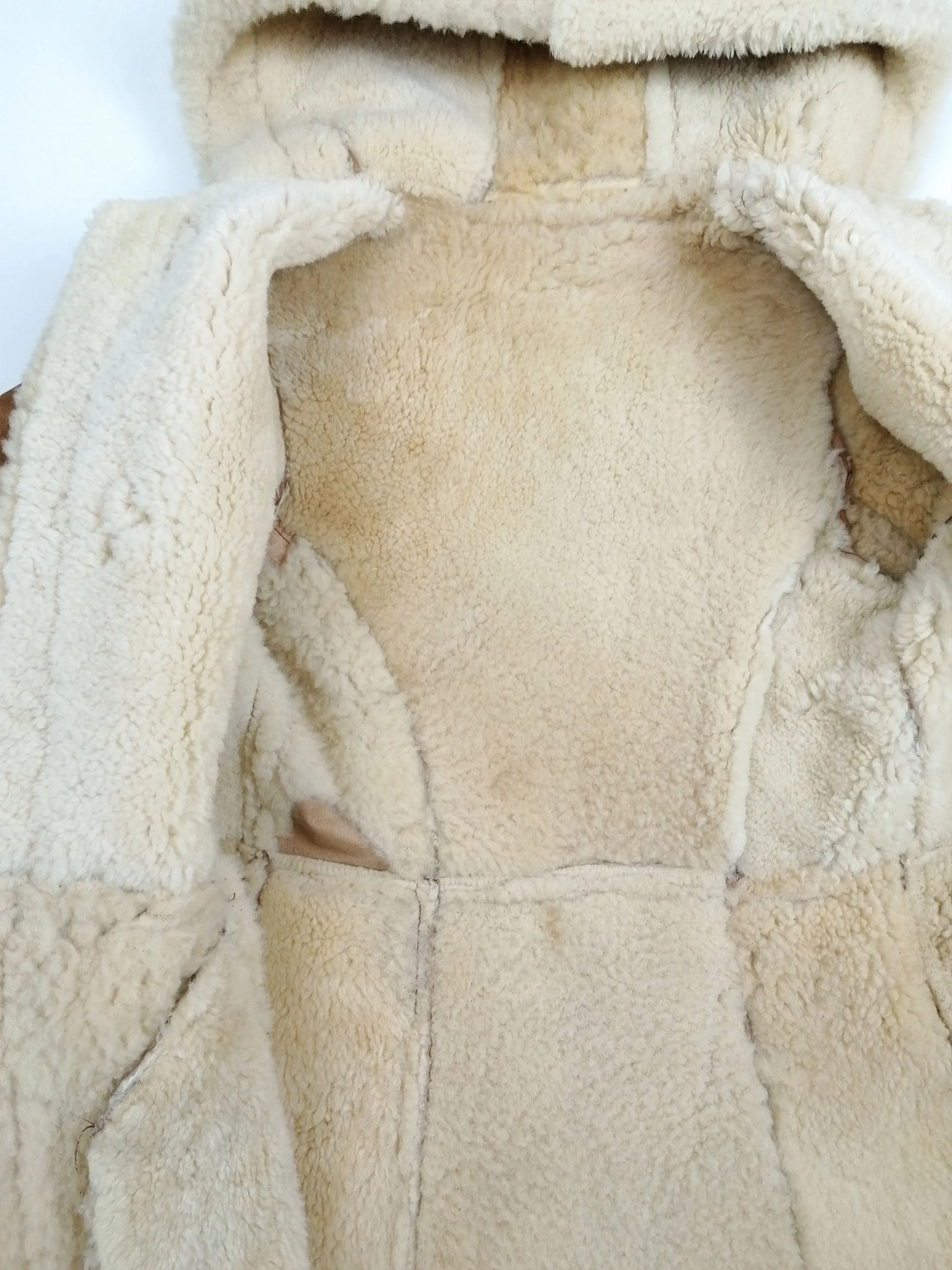 Vintage 70s-80s Penny Lane Faux Shearling Hooded Coat - XXS/XS