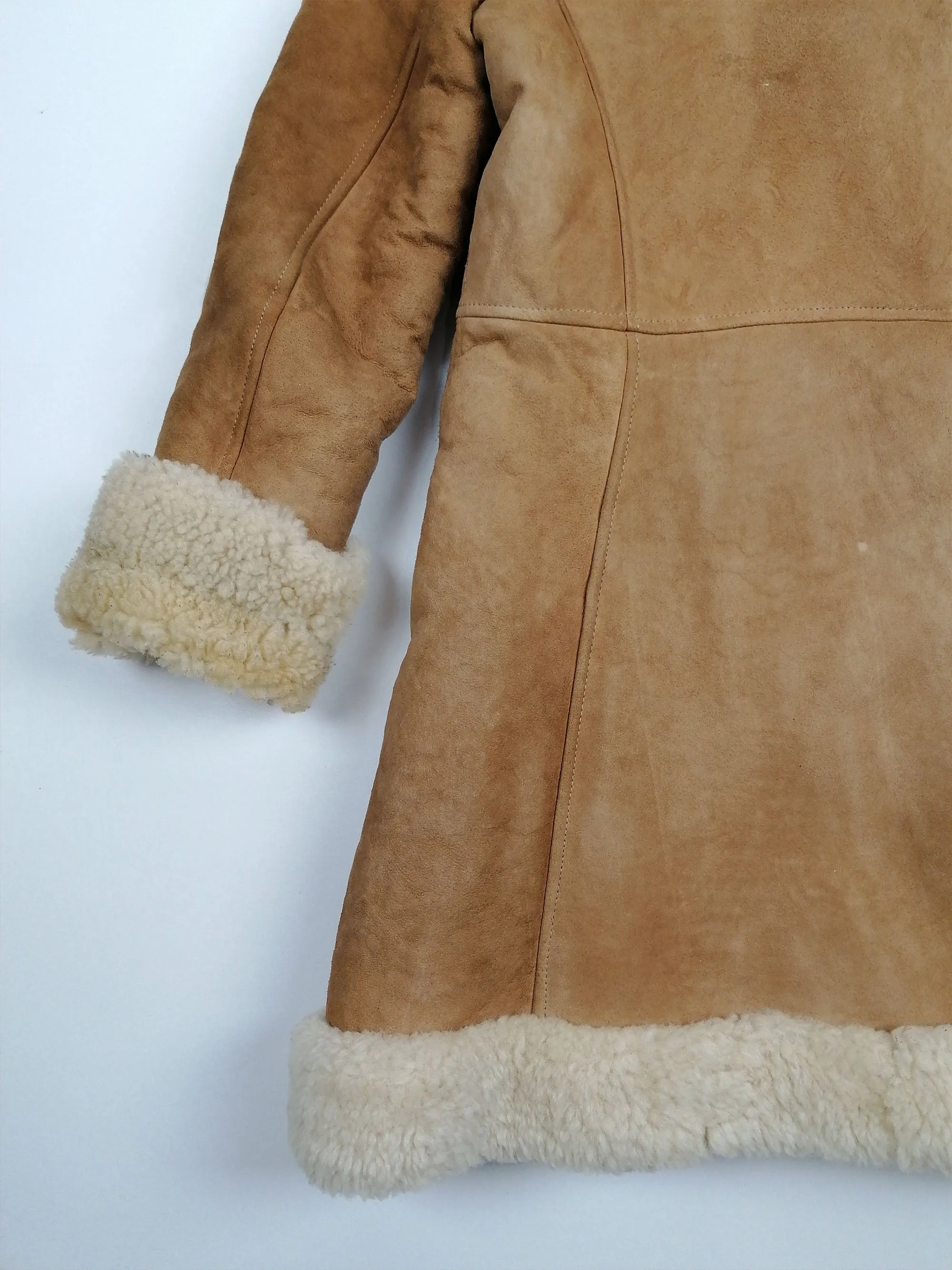 Vintage 70s-80s Penny Lane Faux Shearling Hooded Coat - XXS/XS