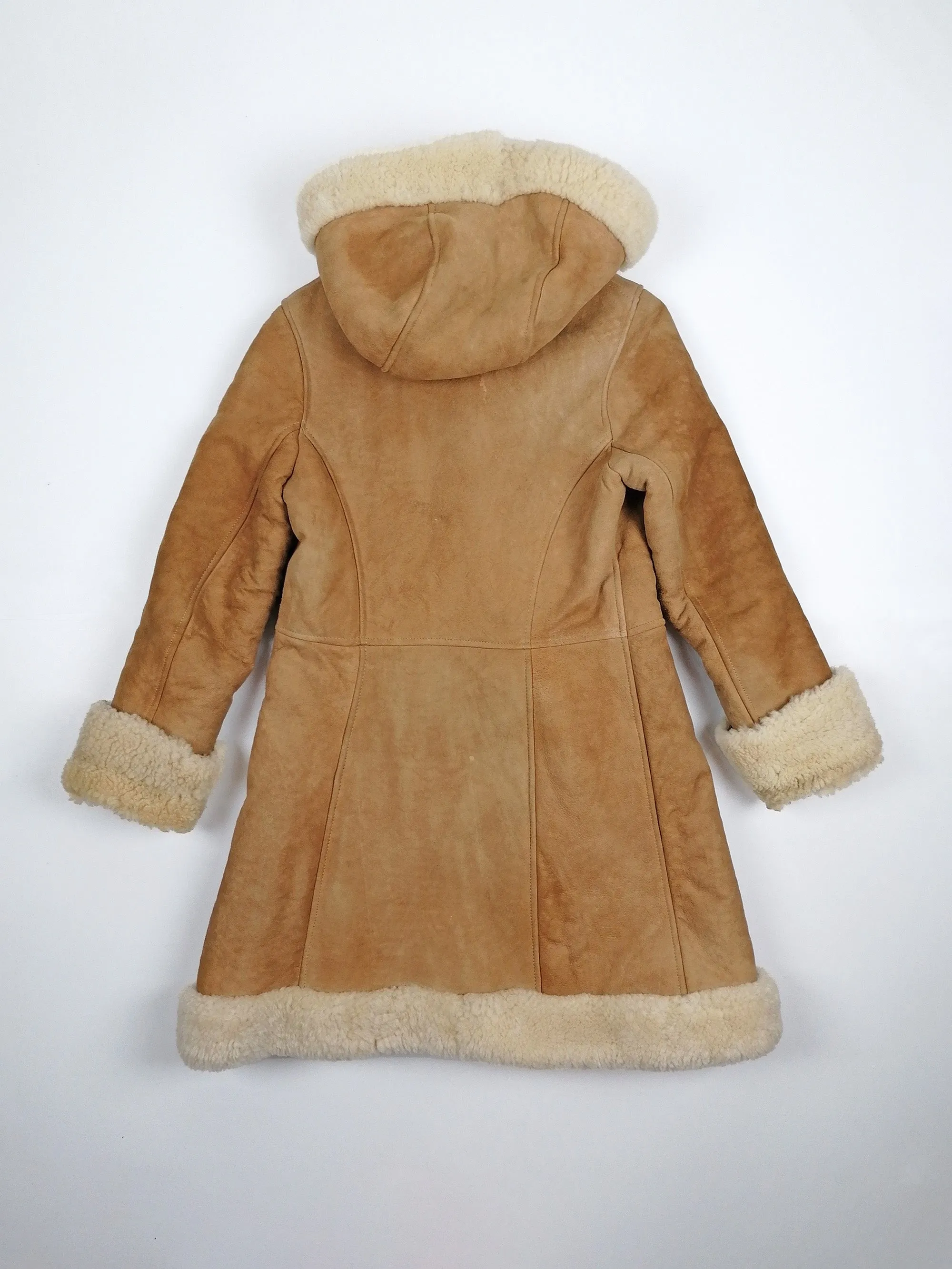 Vintage 70s-80s Penny Lane Faux Shearling Hooded Coat - XXS/XS