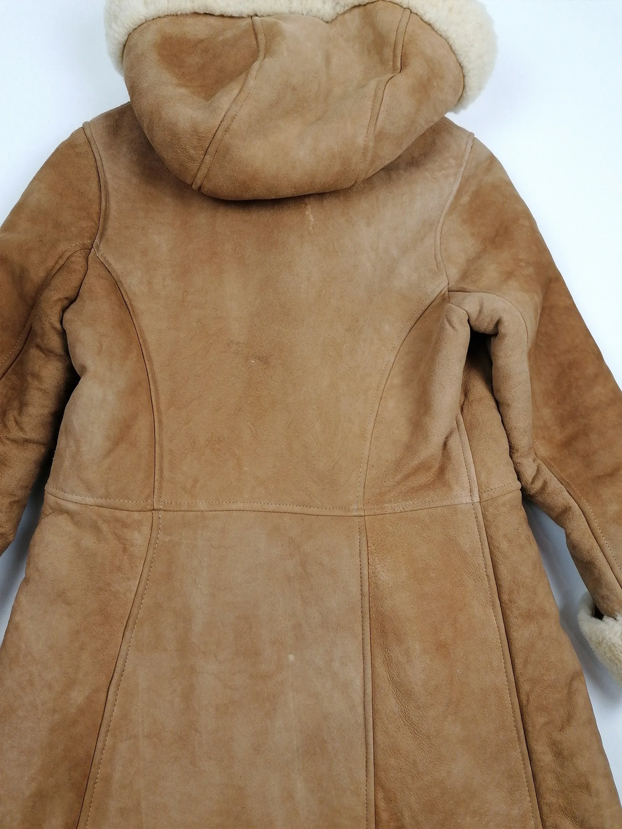 Vintage 70s-80s Penny Lane Faux Shearling Hooded Coat - XXS/XS