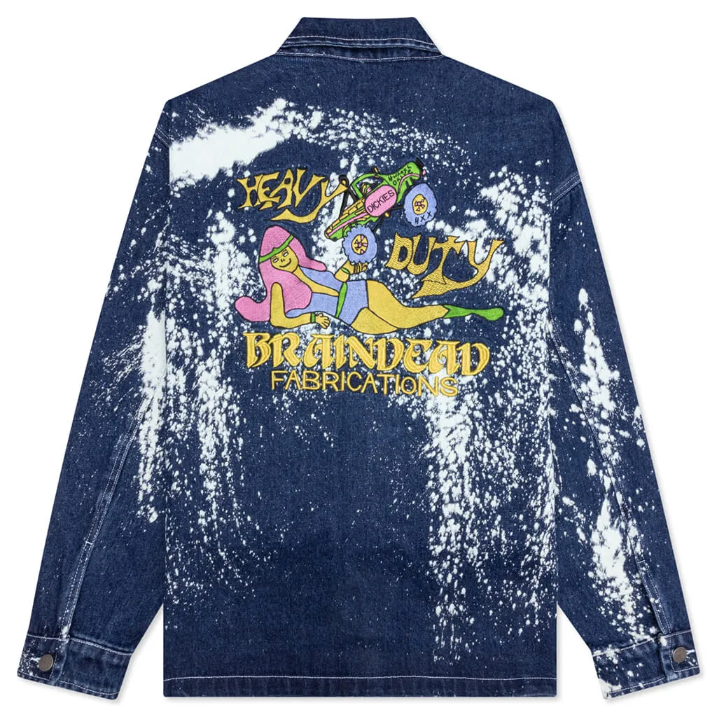 Brain Dead x Dickies Gardening Jacket - Bleach Dyed Denim