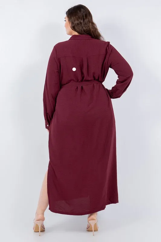 Curvy Button Down Shirt Dress