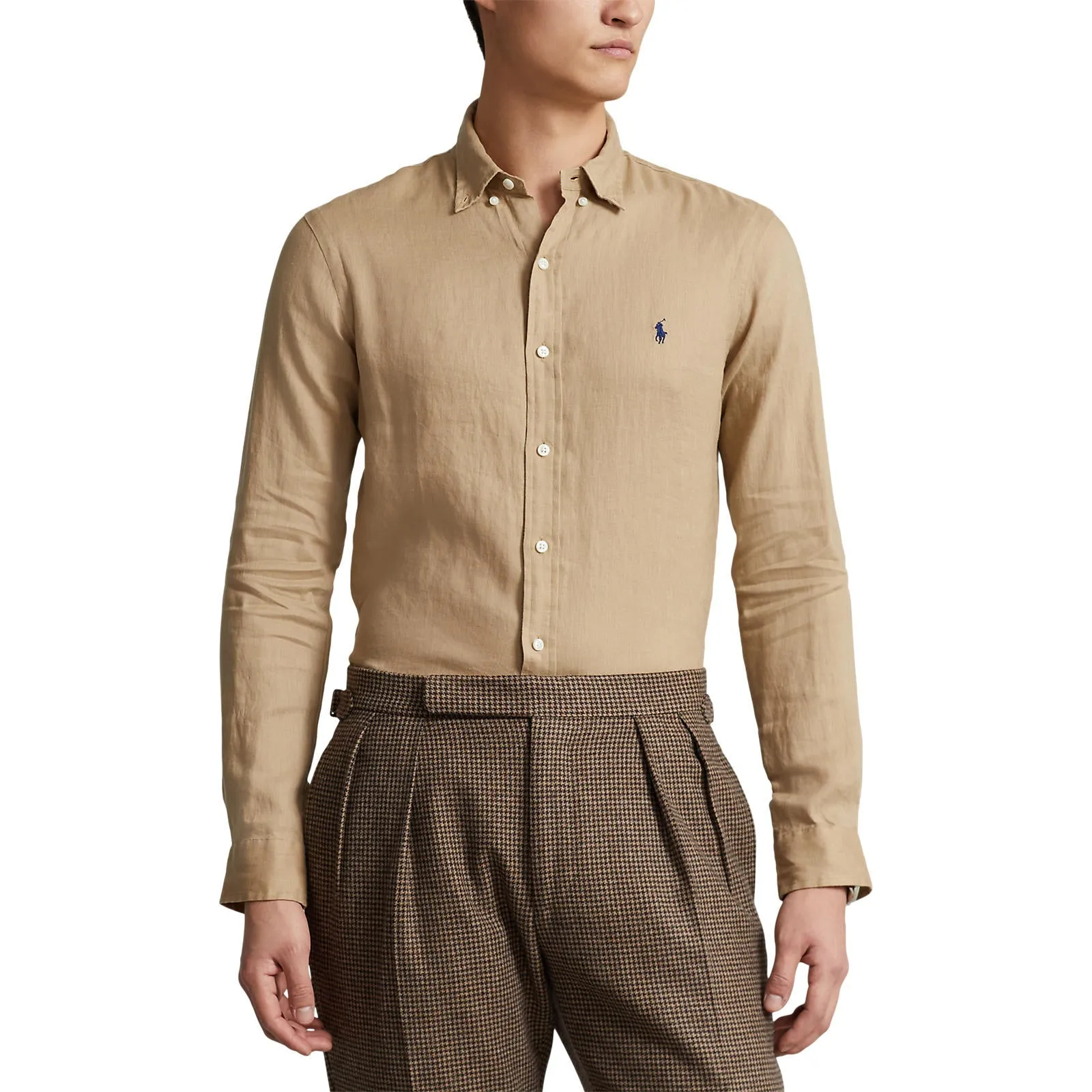 Custom Fit Linen Shirt - Vintage Khaki