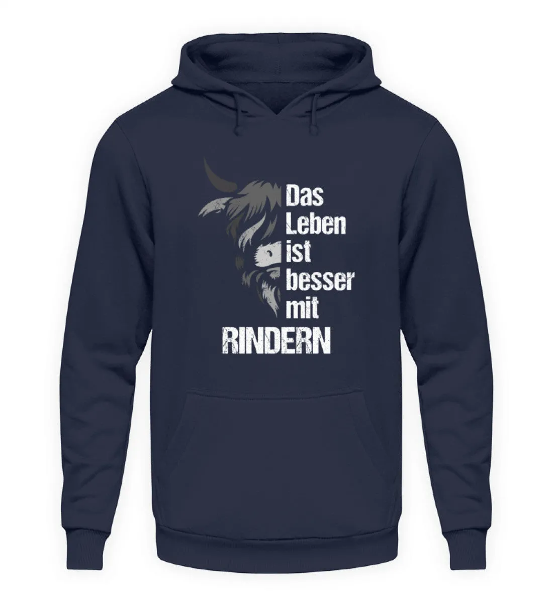 Das Leben ist besser mit Rindern  - Unisex Kapuzenpullover Hoodie