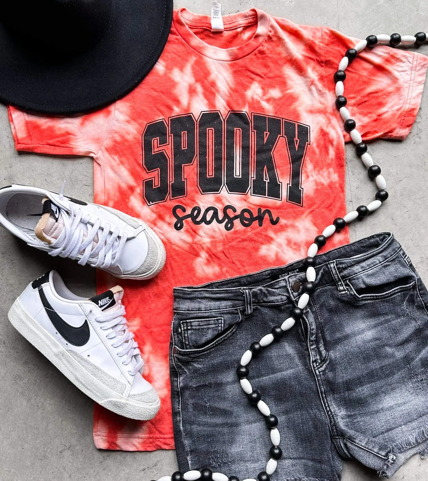 Distressed Orange {SPOOKY SEASON} Crew Neck Tee