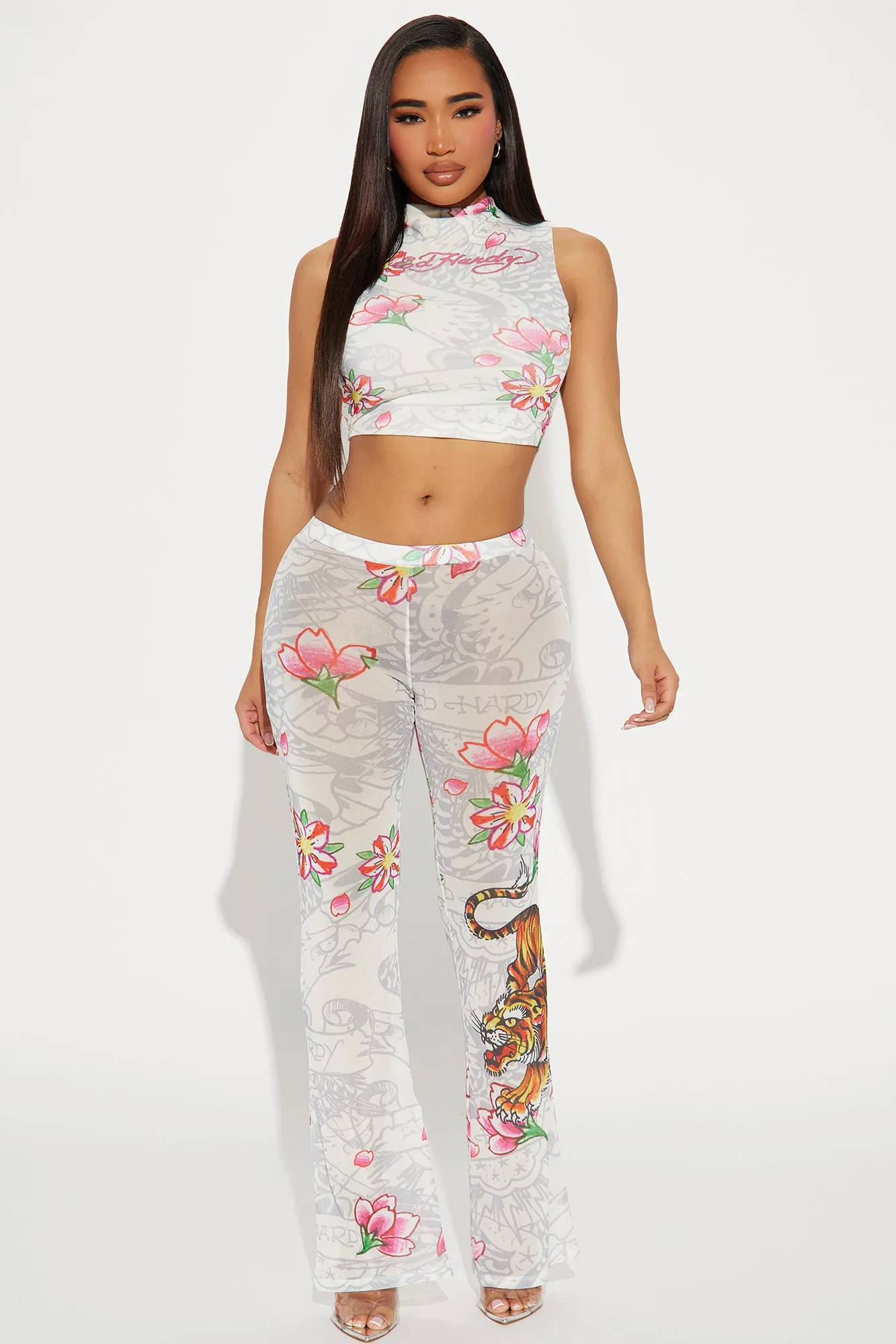 Ed Hardy Eagle Pant Set - Ivory