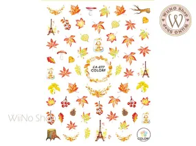 Fall Maple Adhesive Nail Art Sticker - 1 pc (CA-077)