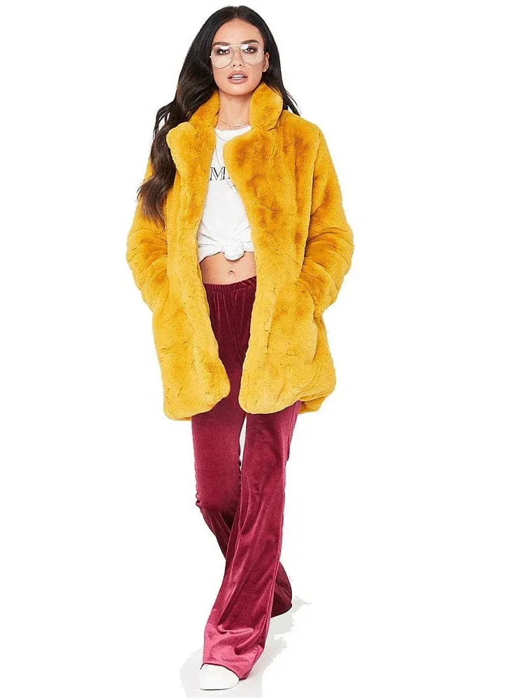 Faux Fur Christmas Coat for Women - Multiple Colors & Sizes / Warm