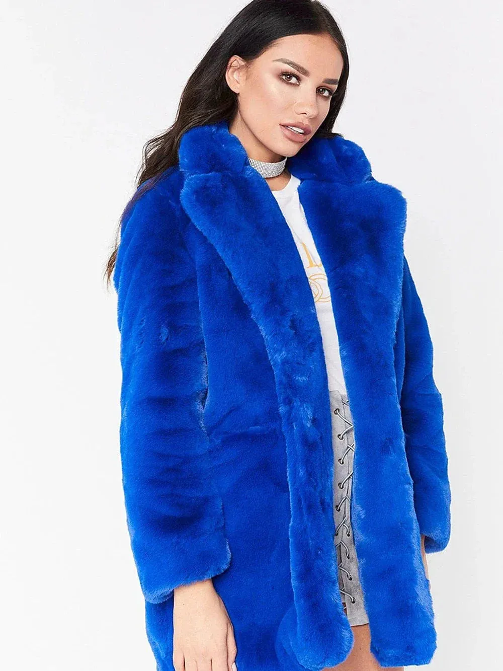 Faux Fur Christmas Coat for Women - Multiple Colors & Sizes / Warm