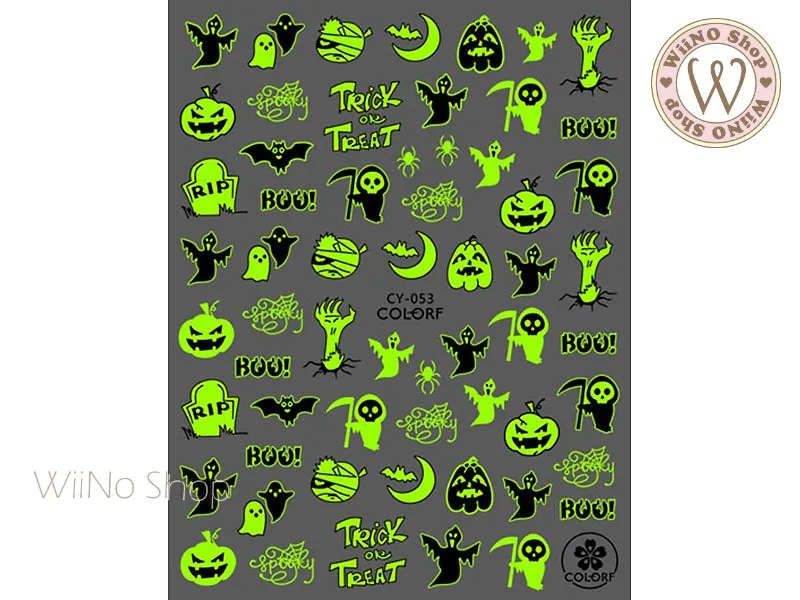 Glow in the Dark Halloween Adhesive Nail Art Sticker - 1 pc (CY-053)