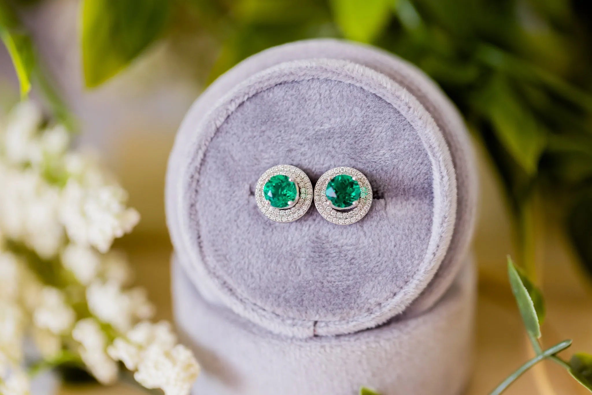 Green Gorgeous Gift Set: 1 Pair of Earrings & 2 Earring Jackets