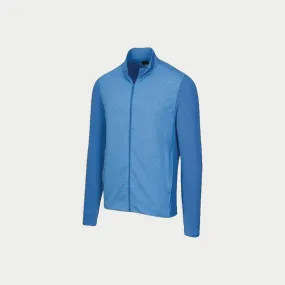 Greg Norman L/S JACQUARD FULL-ZIP Pacific Blue