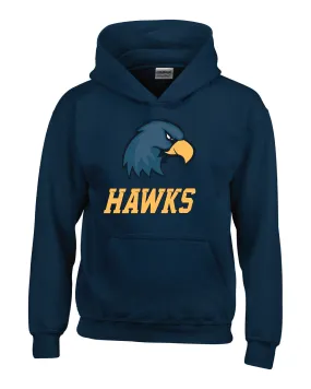 Hanover Navy Hoodie - Hawk Head Full Front/Left Chest