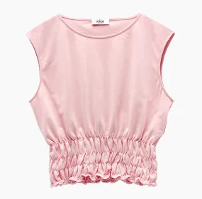 HOLBORN RUCHED CROPPED TOP | DUSTY PINK