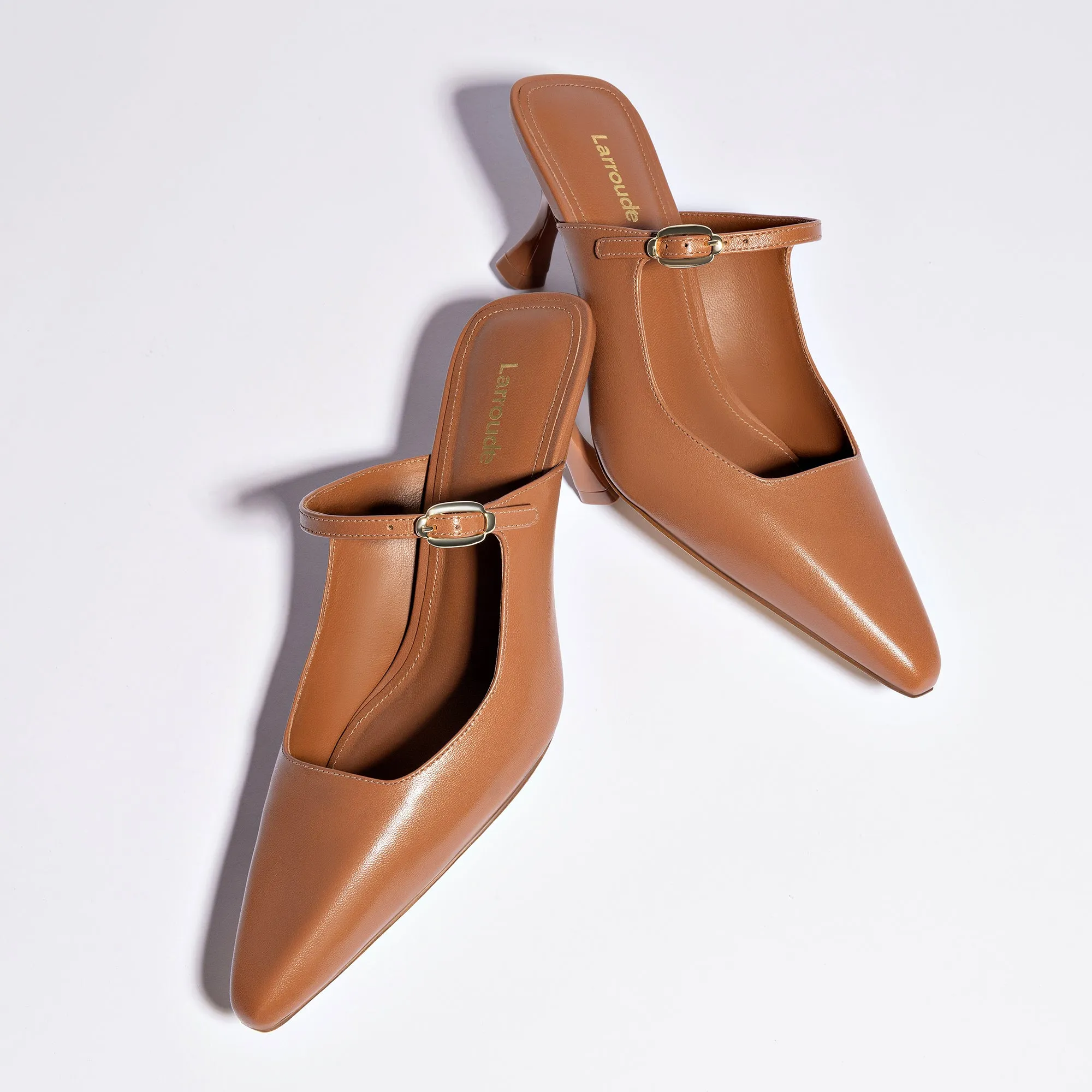 Ines Mule In Caramel Leather