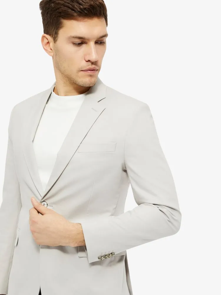 J.LIndeberg Mens Hopper Soft Cross Cotton Blazer - SILVER CLOUD