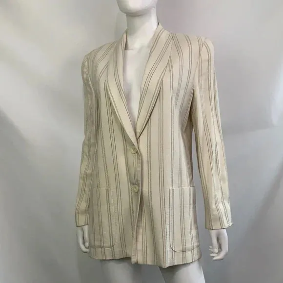 Krizia VTG Striped White Blazer