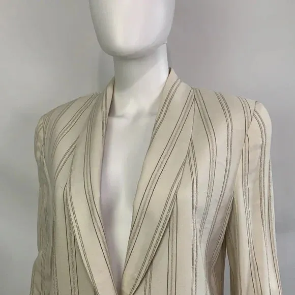 Krizia VTG Striped White Blazer