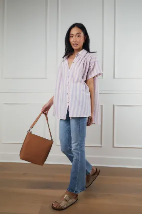 Stylish Lilian Striped Button-Up Blouse