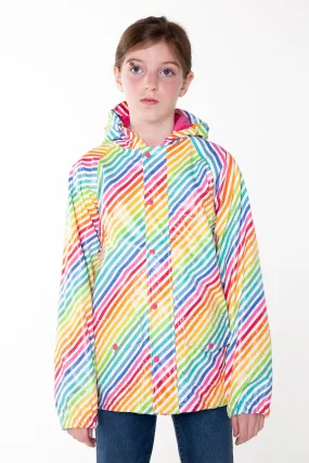 Lined Rain Jacket, Rainbow Stripe (runs large, recommend sizing down)