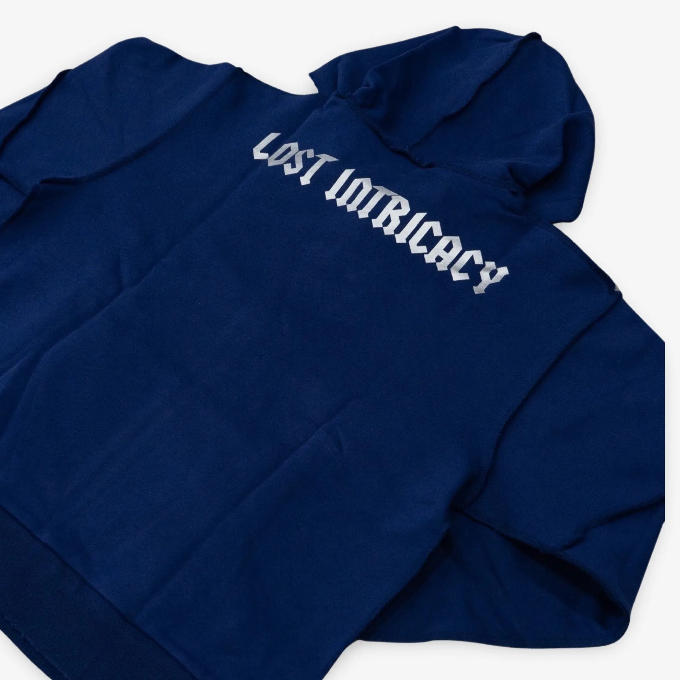 Lost Intricacy French Terry Rhinestone Hoodie Blue