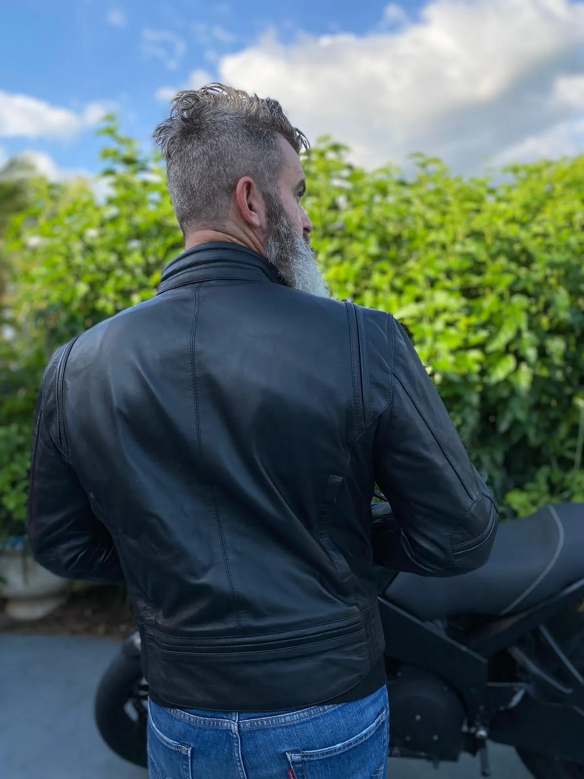 Men's Cafe Racer Leather Jacket - Marcus