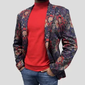 Men’s Navy and Red Fashion Blazer | Navy   Red