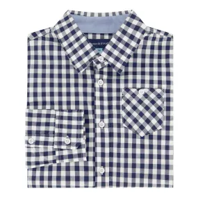 Navy Gingham Button-down