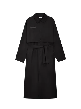 Organic Cotton Trench Coat—black