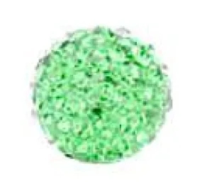 Pave Bling Bead - 14mm Peridot with 2mm Hole (1 Piece)