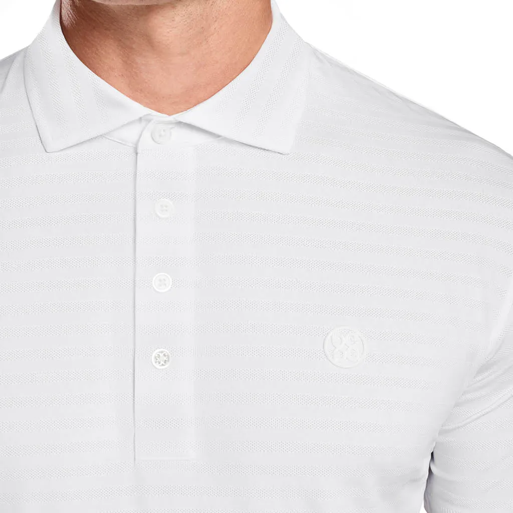 PERFORATED STRIPE POLO SNOW