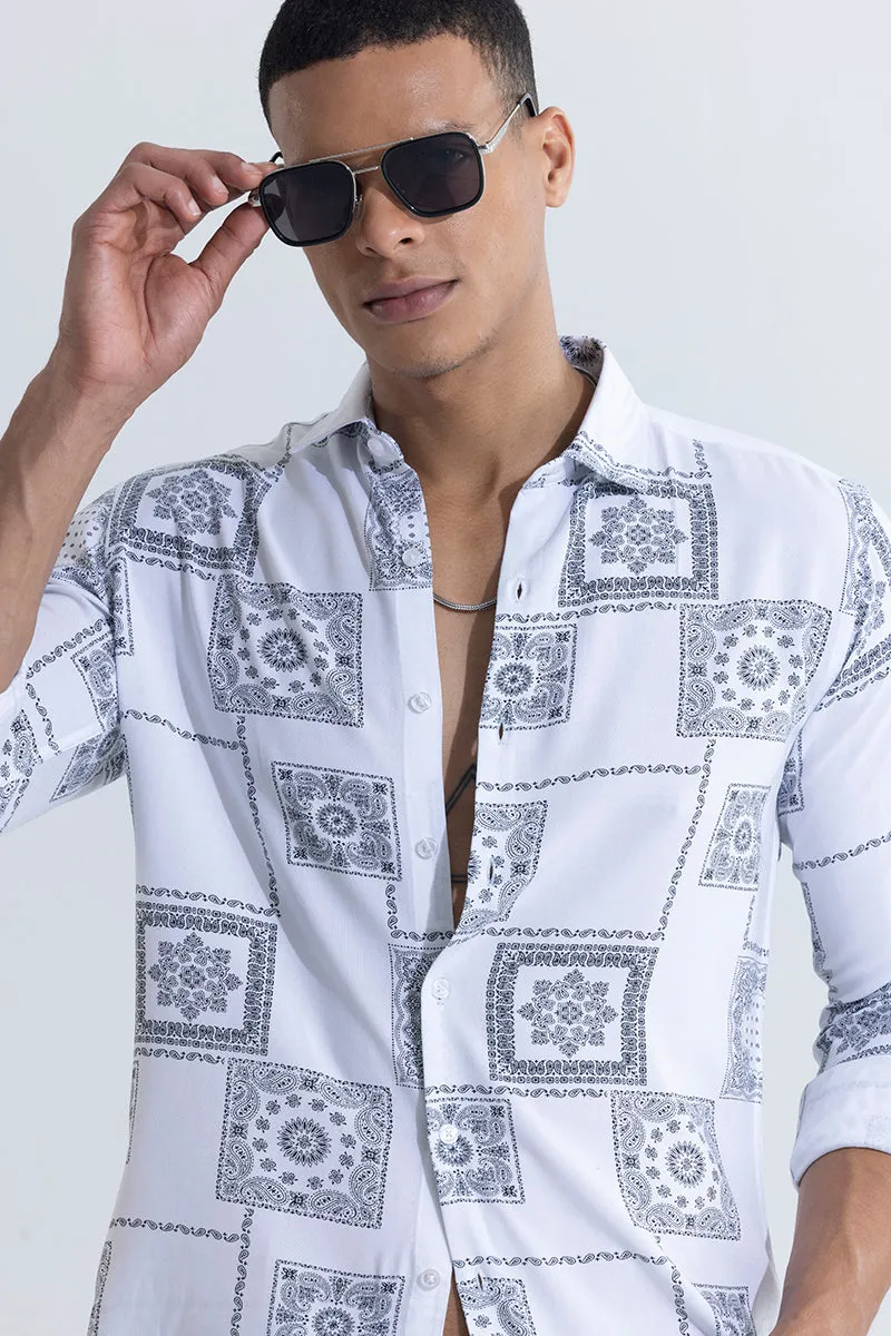 Pixel Paisley White Shirt