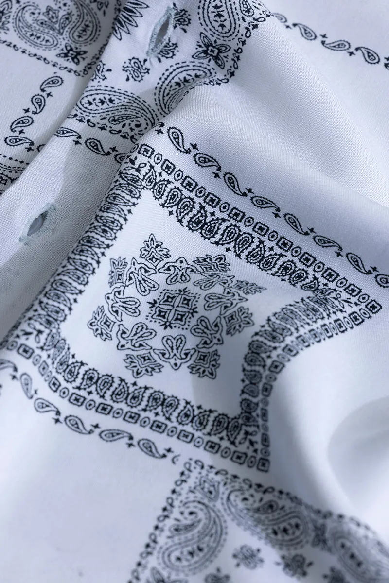 Pixel Paisley White Shirt