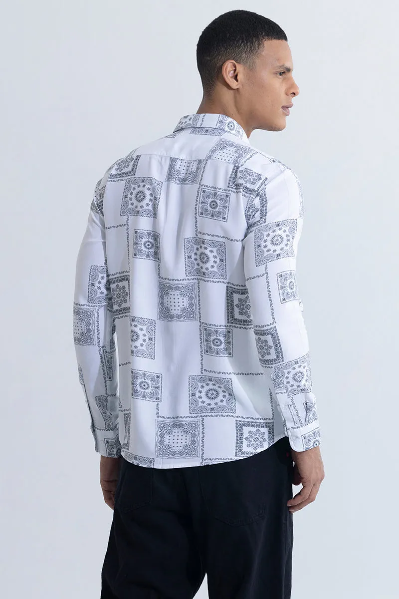 Pixel Paisley White Shirt