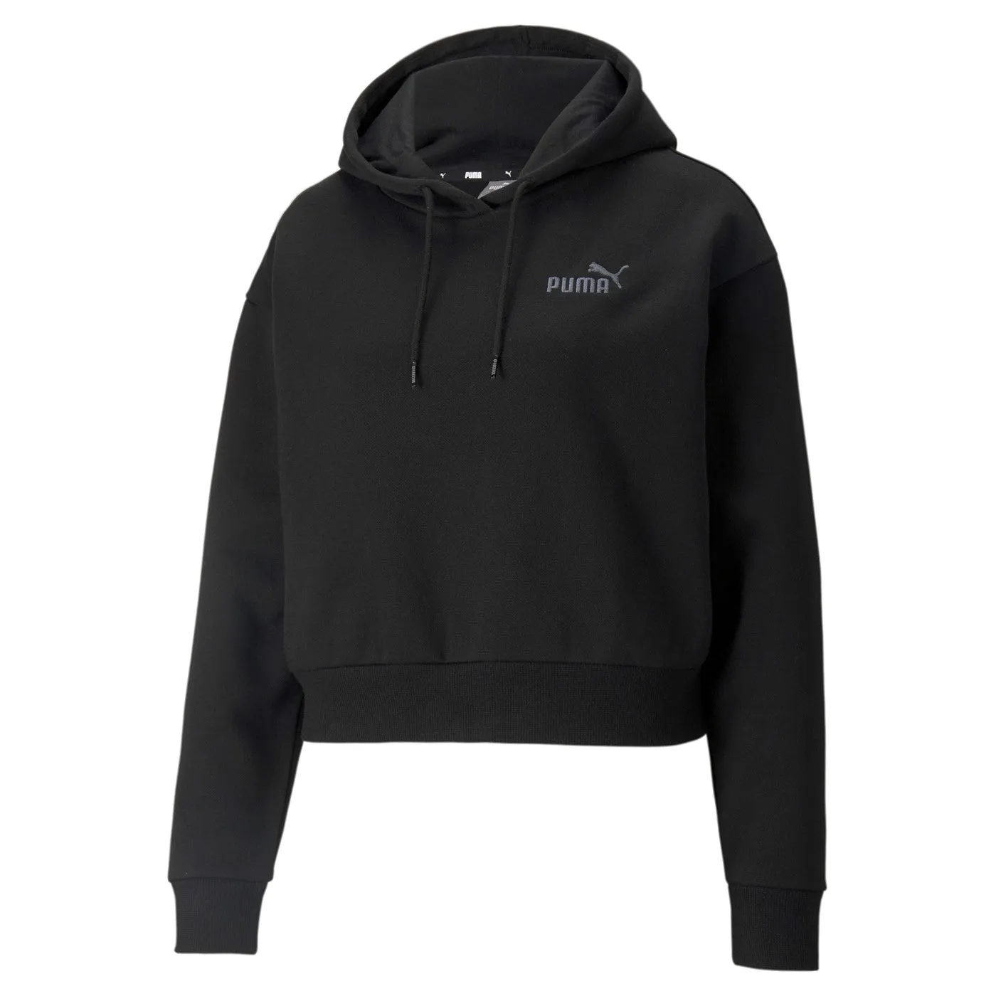 Puma ESS  Embroidered Cropped Hoodie FL 587902 01 black