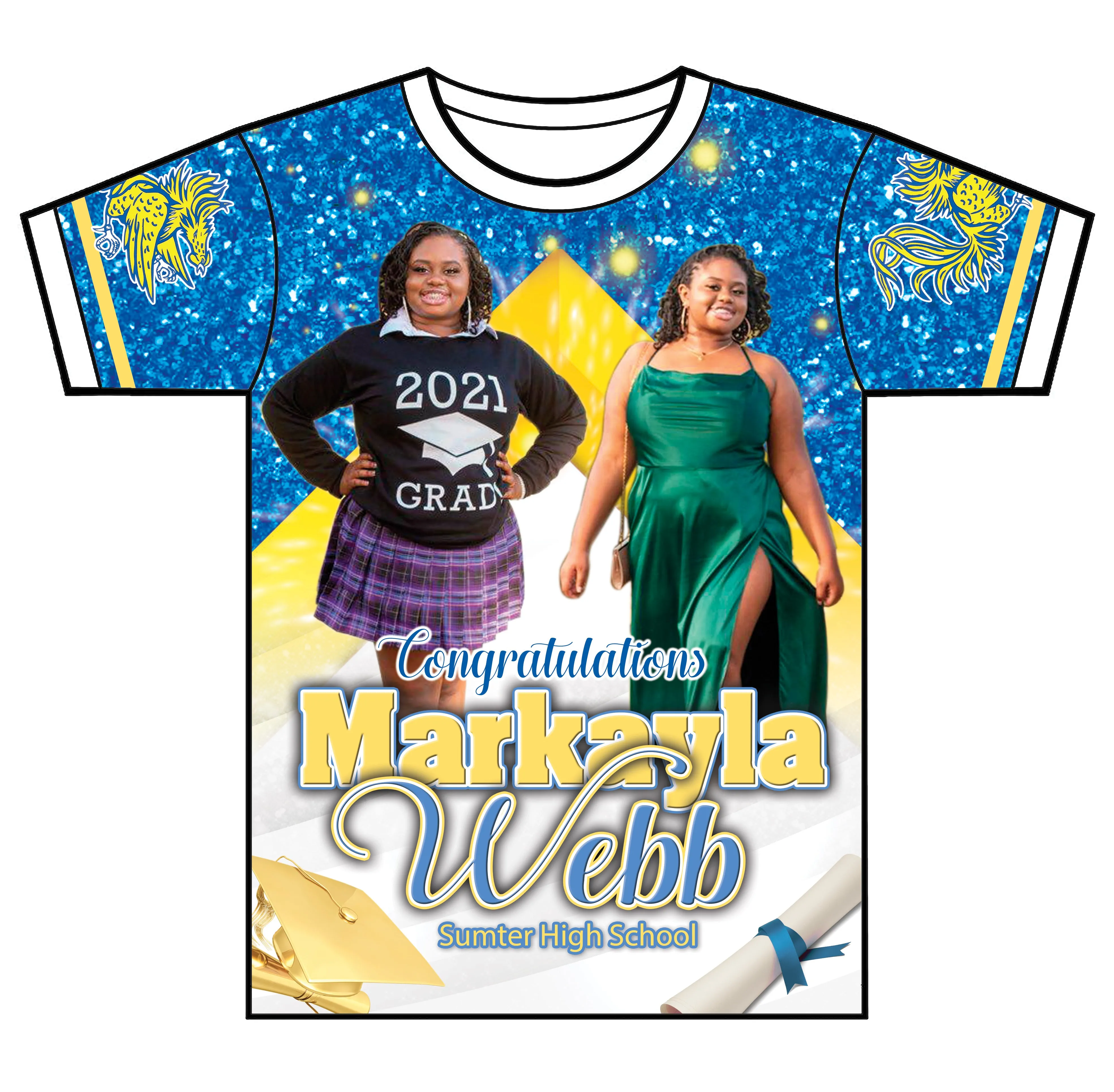 "Markayla" Custom Designed Graduation 3D shirt