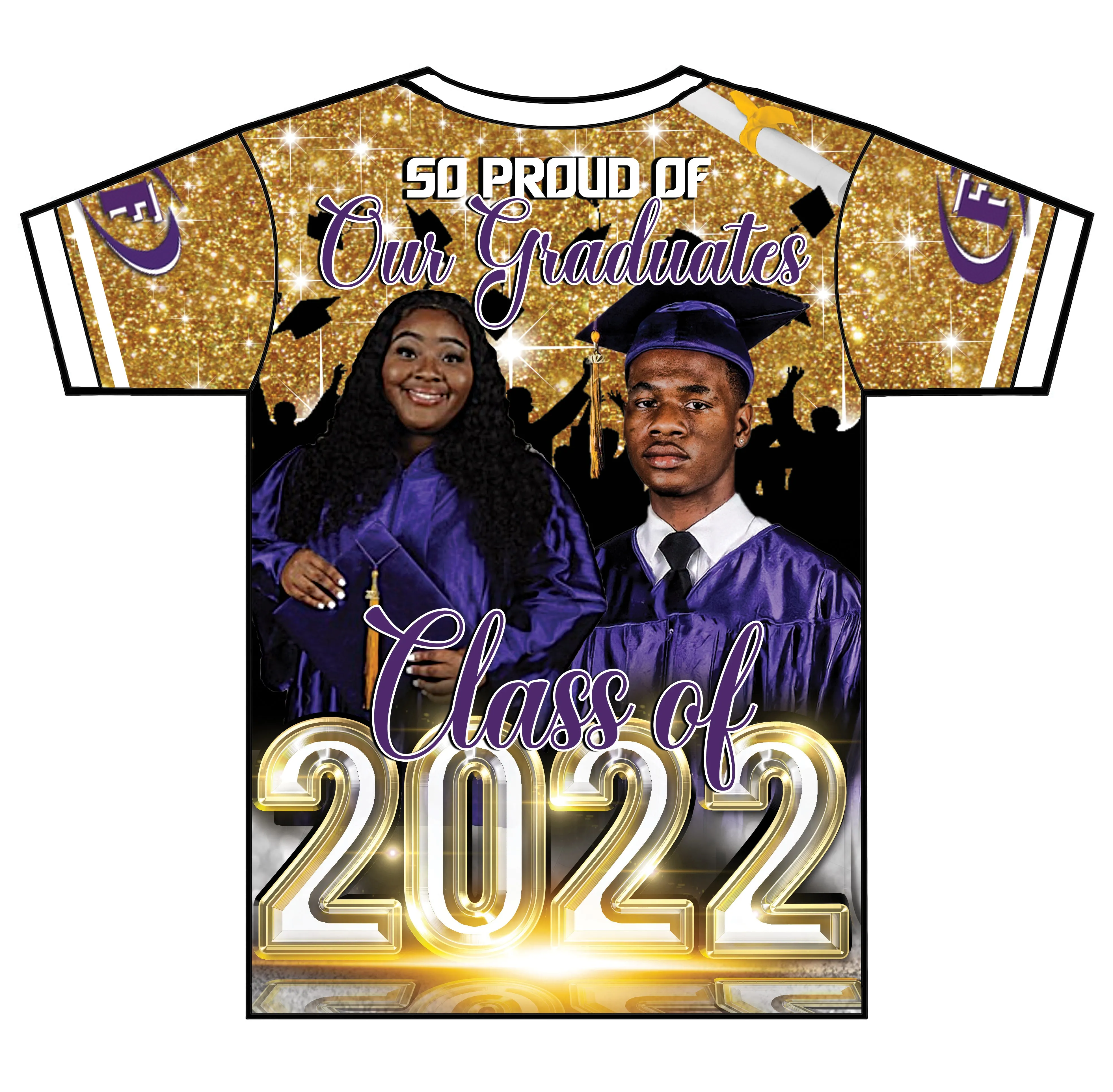 "Sanieya & Ricky" Custom Designed Graduation 3D shirt