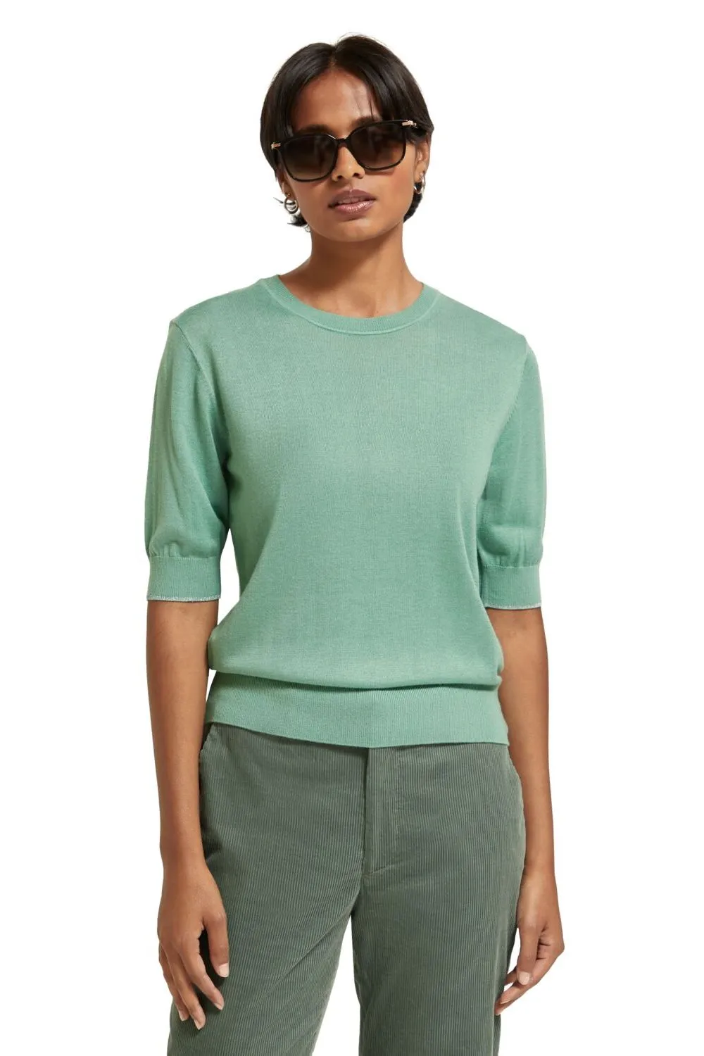 Short Sleeved Crew Neck Pullover | Frozen Mint