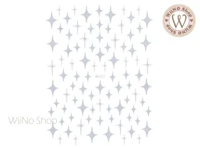 Silver Cross Star Adhesive Nail Art Sticker - 1 pc (WG621S)