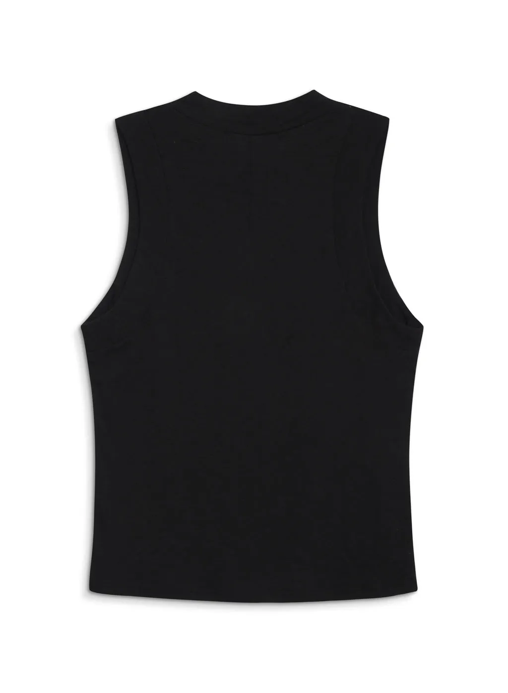 Supima Slub Sleeveless Mock Neck Top in Black