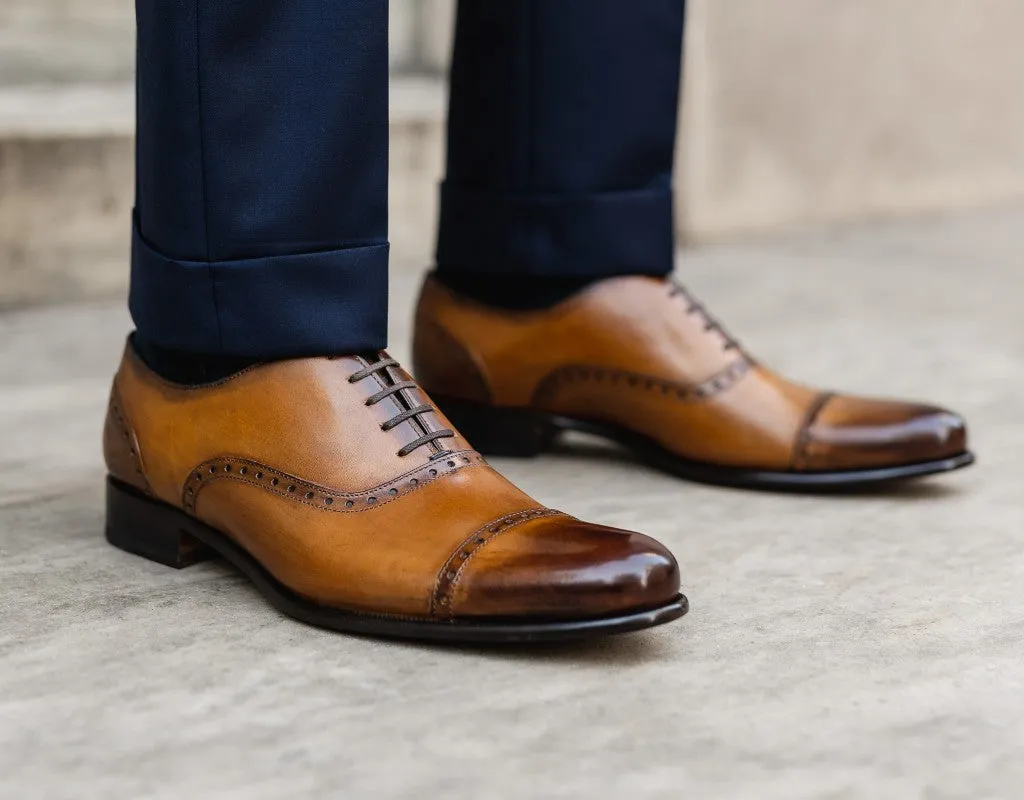 The Brando Semi-Brogue Oxford - Tobacco