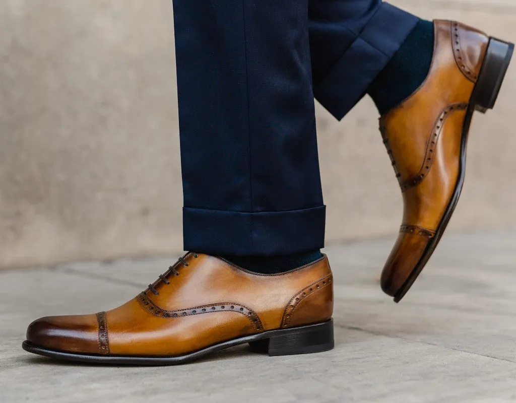 The Brando Semi-Brogue Oxford - Tobacco