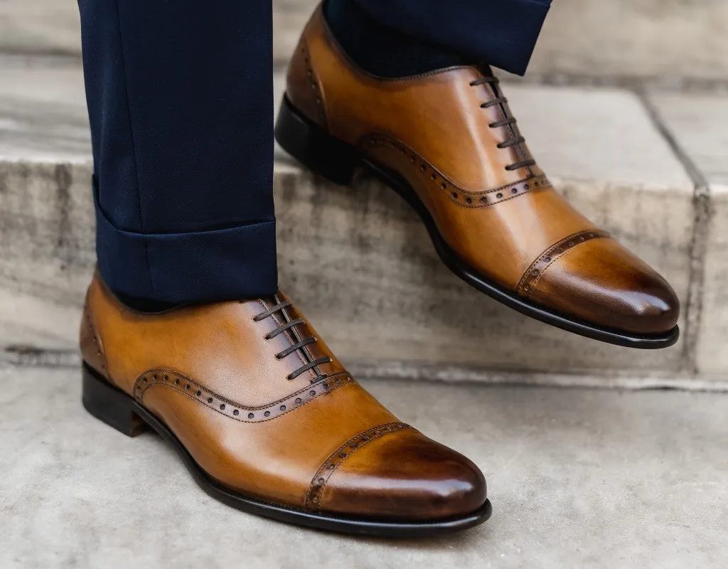 The Brando Semi-Brogue Oxford - Tobacco