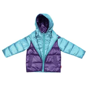 The Road Coat Down -  Aqua / Purple