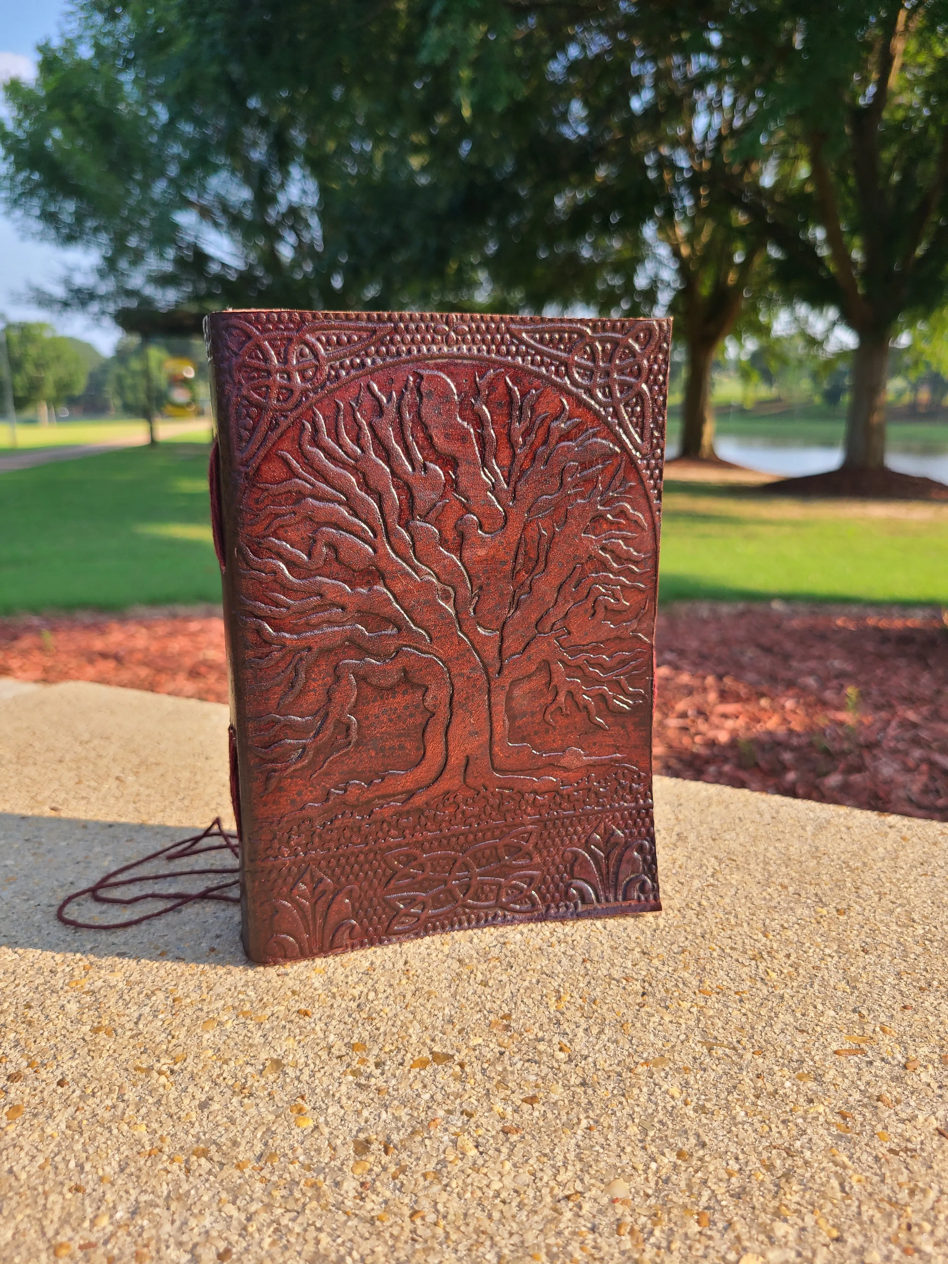 Tree Of Life Red Leather Writing Journal