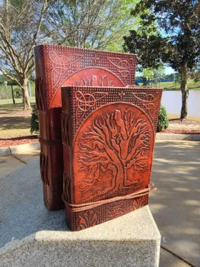 Tree Of Life Red Leather Writing Journal