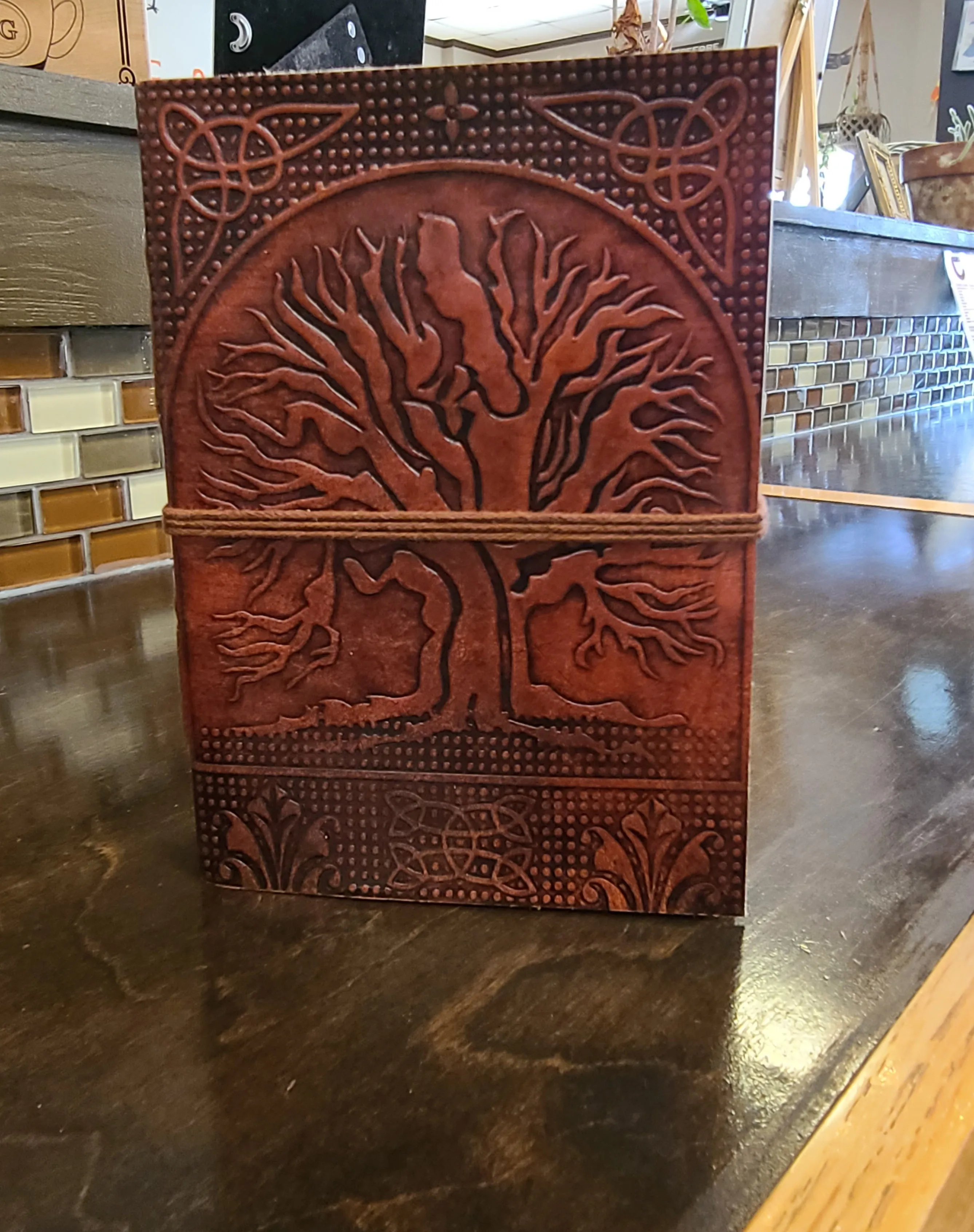 Tree Of Life Red Leather Writing Journal