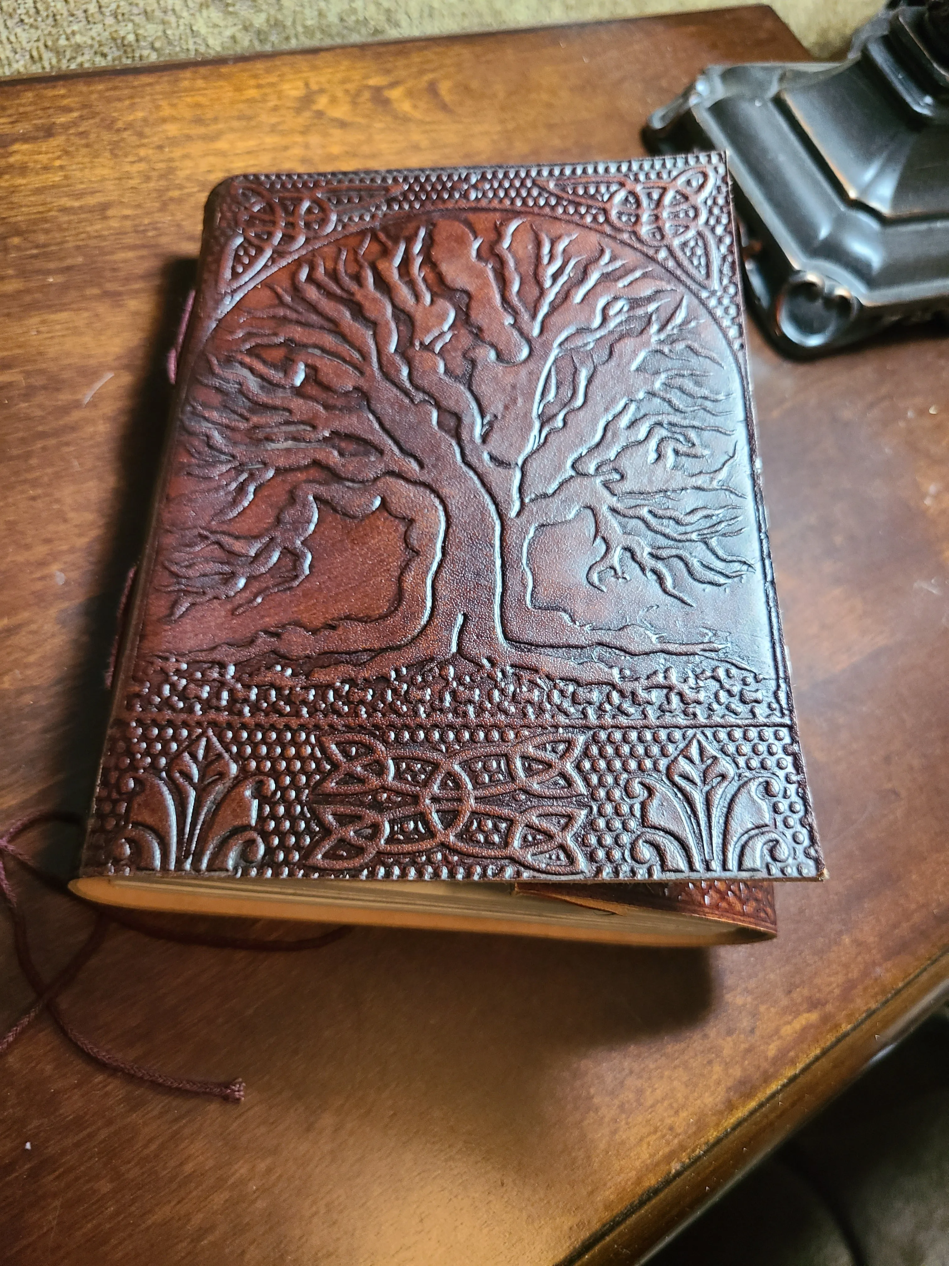 Tree Of Life Red Leather Writing Journal