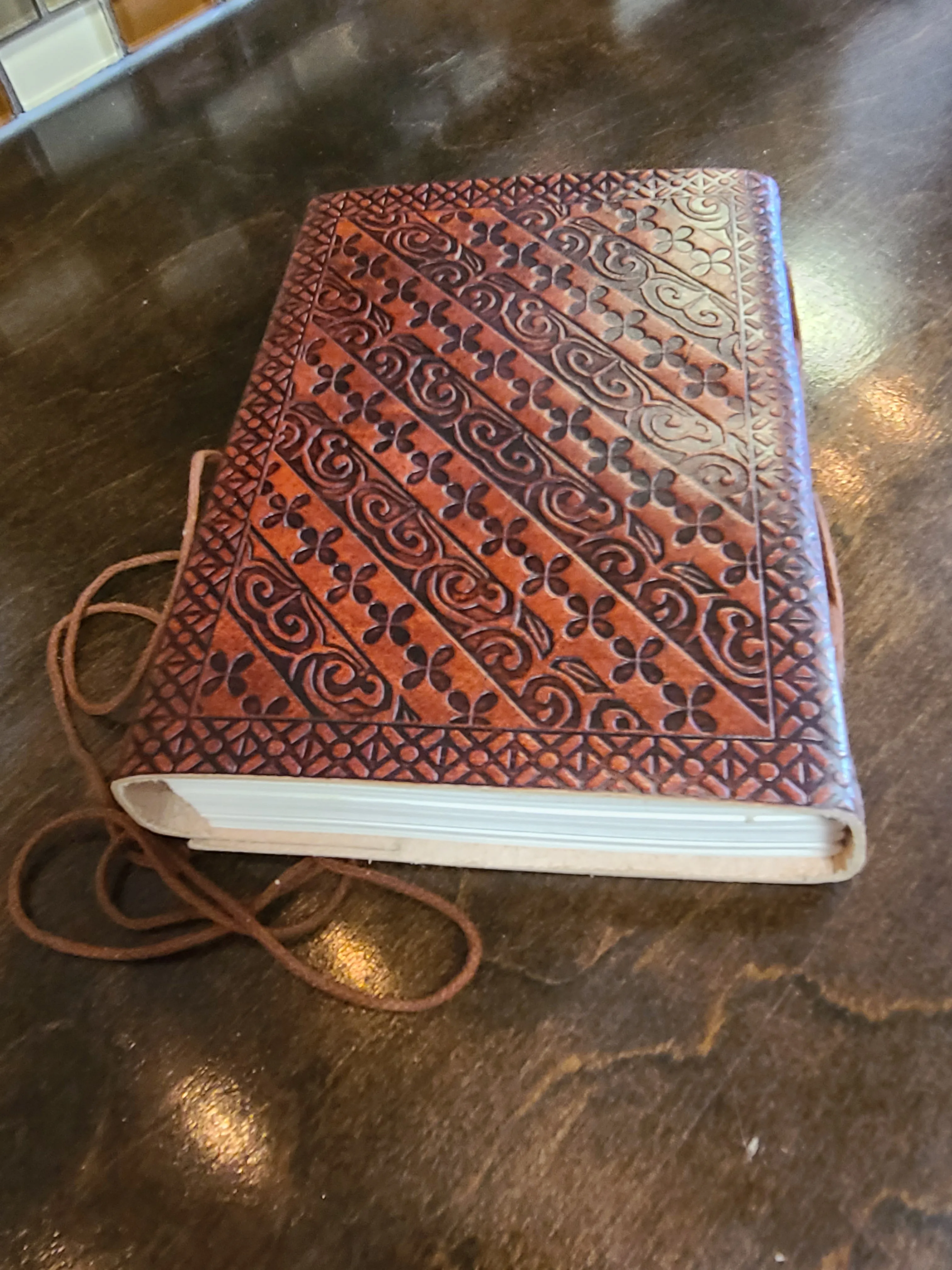 Tree Of Life Red Leather Writing Journal